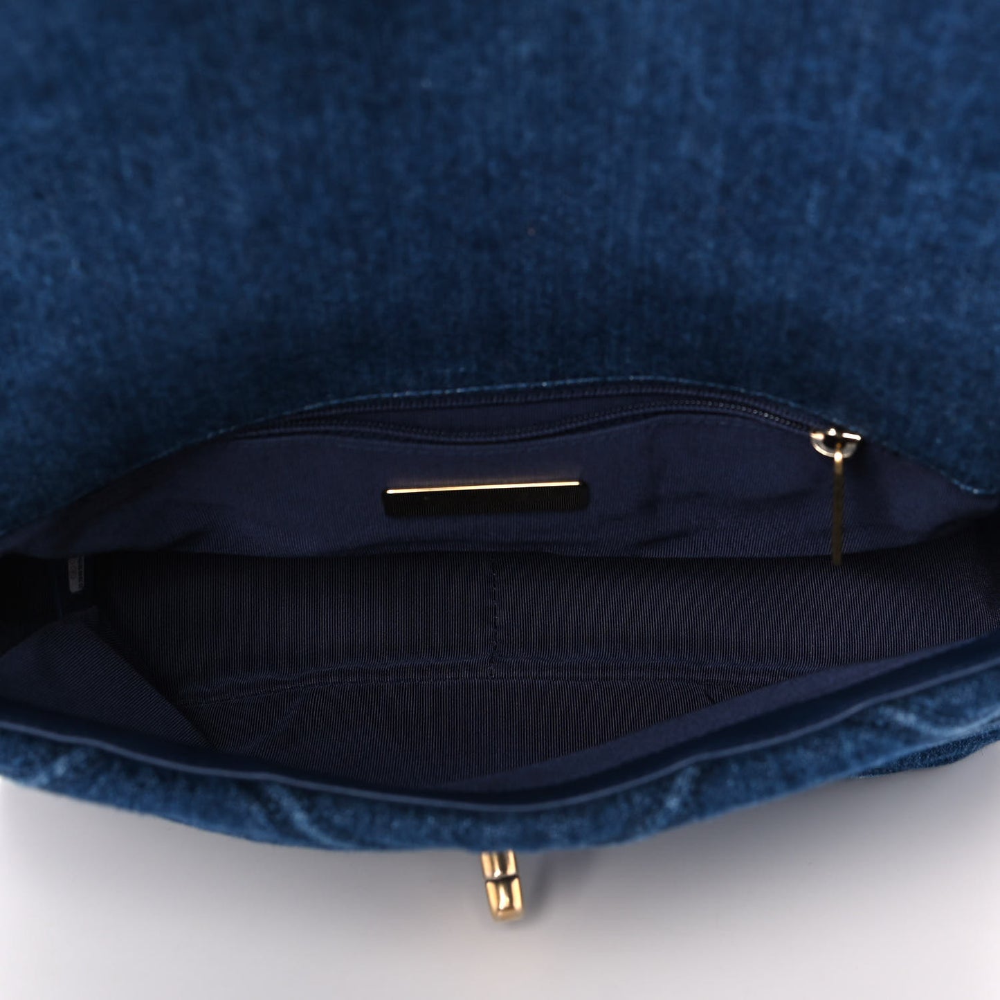 Denim Quilted Medium Chanel 19 Flap Blue