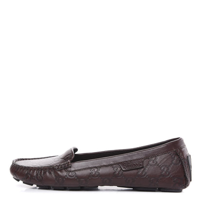 Gucci Soft Guccissima Womens Driver Loafers 38 Chocolate 1 of 10