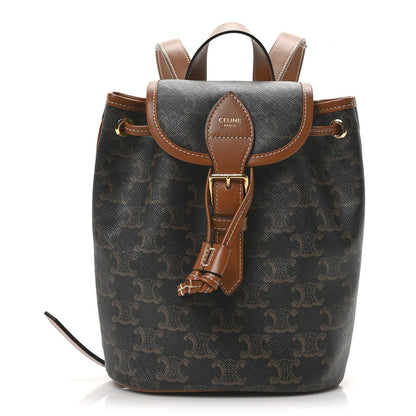 Celine Triomphe Canvas Calfskin Mini Folco Backpack Tan 1 of 10