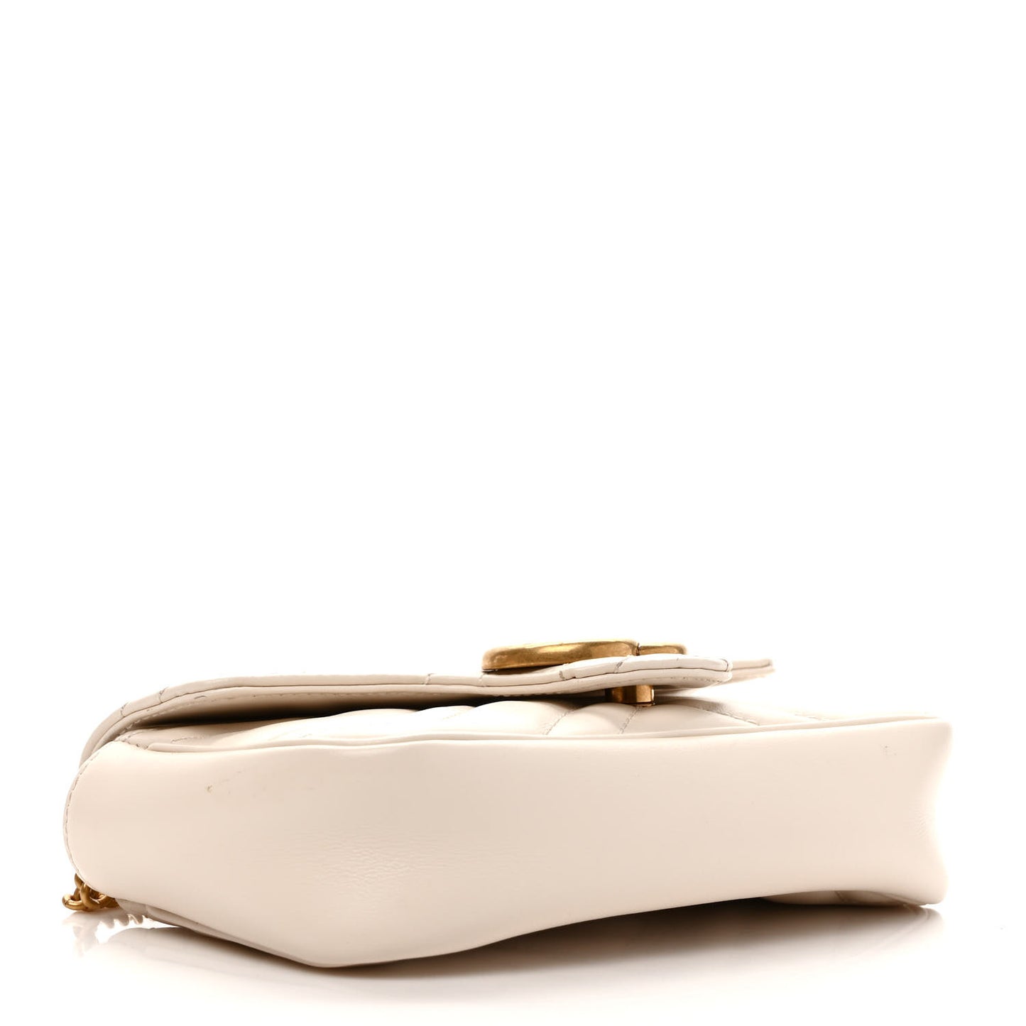 Calfskin Matelasse Super Mini GG Marmont Shoulder Bag White