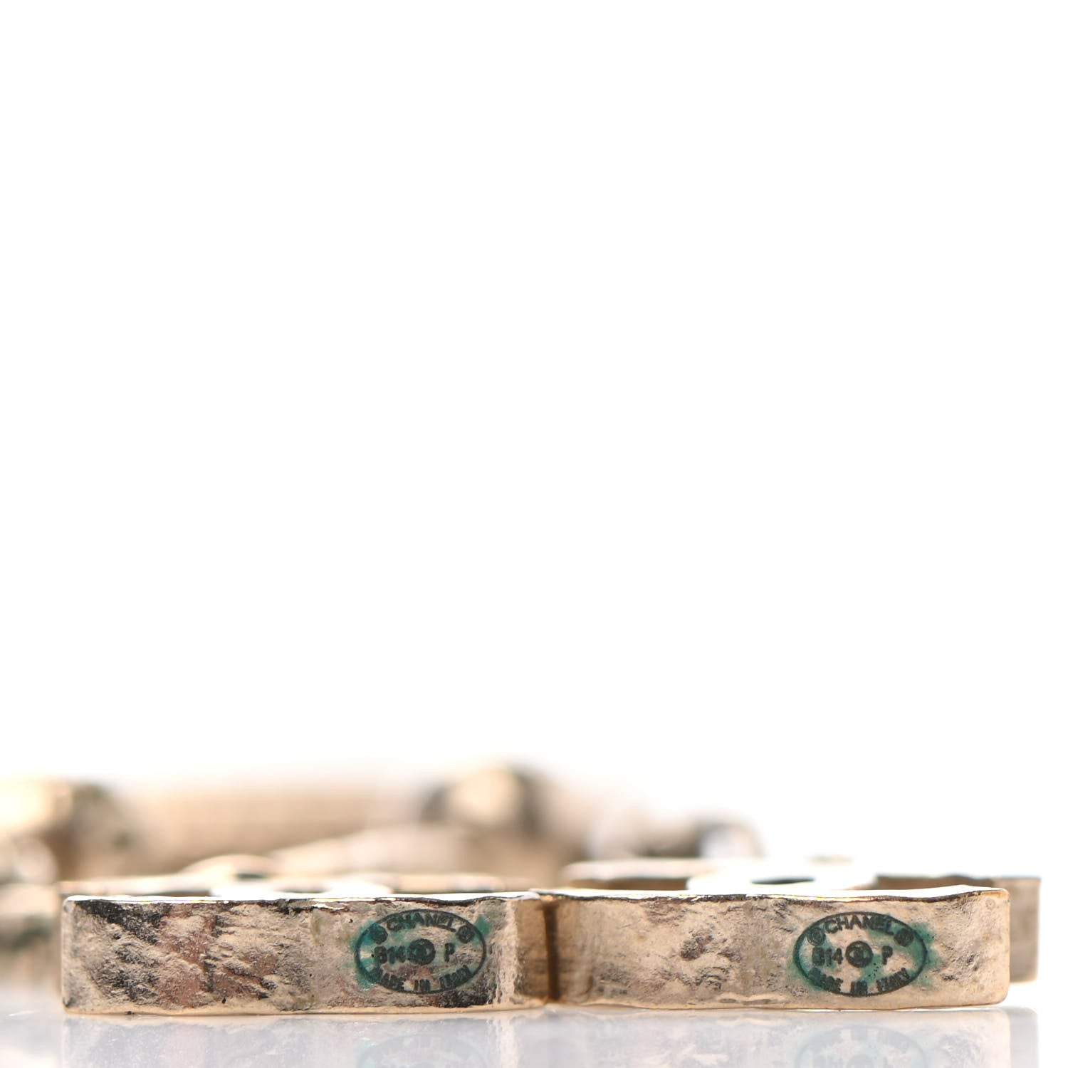 Chanel Medallion Clover CC Drop Earrings Light Gold 4 of 4