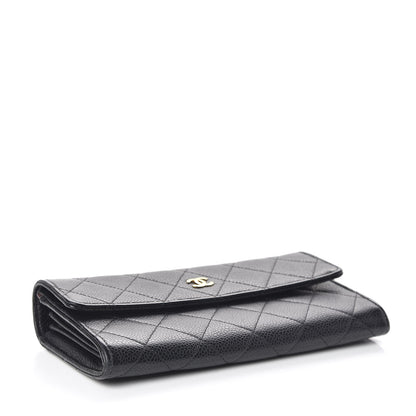 Chanel Caviar Quilted Large Gusset Flap Wallet Black 4 of 8