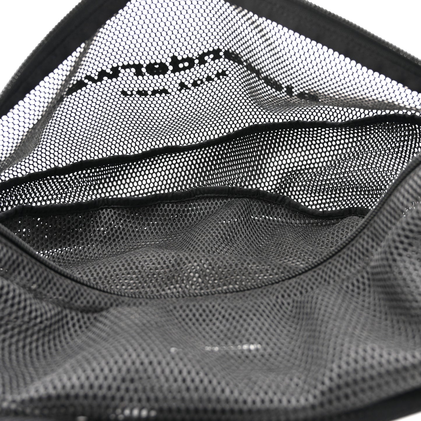 Nylon Mesh Logo Printed Attica Gym Shoulder Bag Black