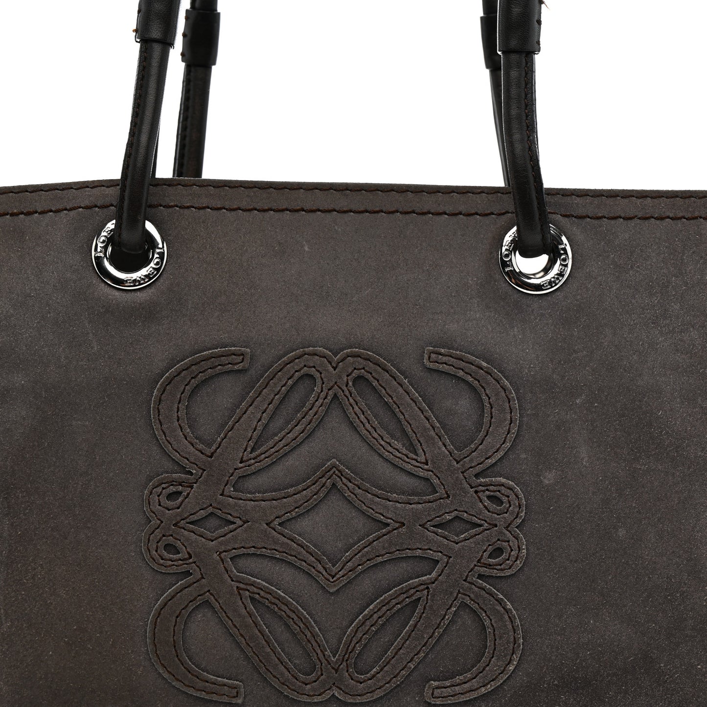 Suede Anagram Tote Grey