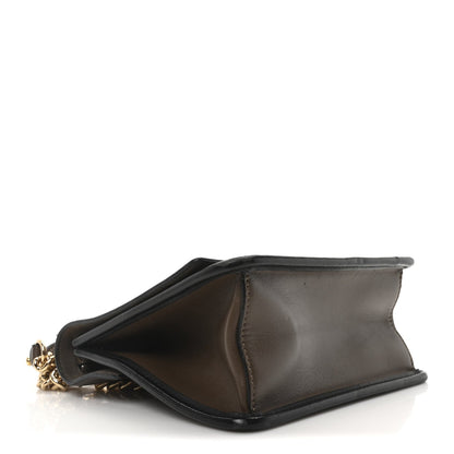 Fendi Vitello Century F is Fendi Bi-Color FF 1974 Embossed Small Kan I Shoulder Bag Maya Black 4 of 11