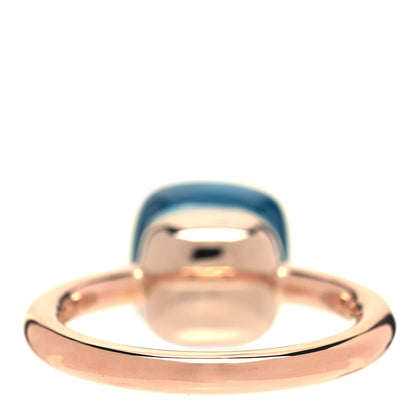 Pomellato 18K Rose Gold London Blue Topaz Classic Nudo Ring 56 7.5 3 of 7