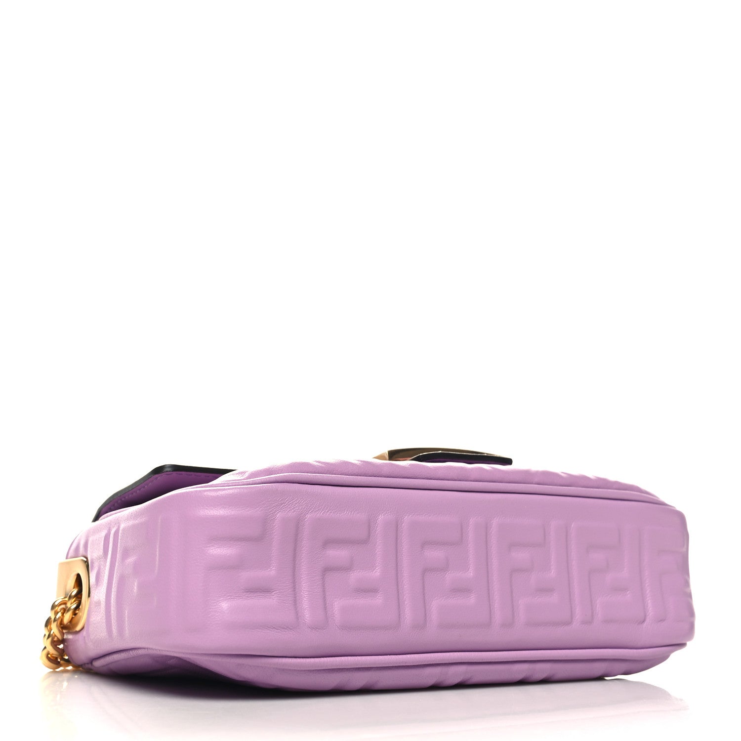 Fendi Nappa FF Embossed Small Midi Chain Baguette Violetta 4 of 10