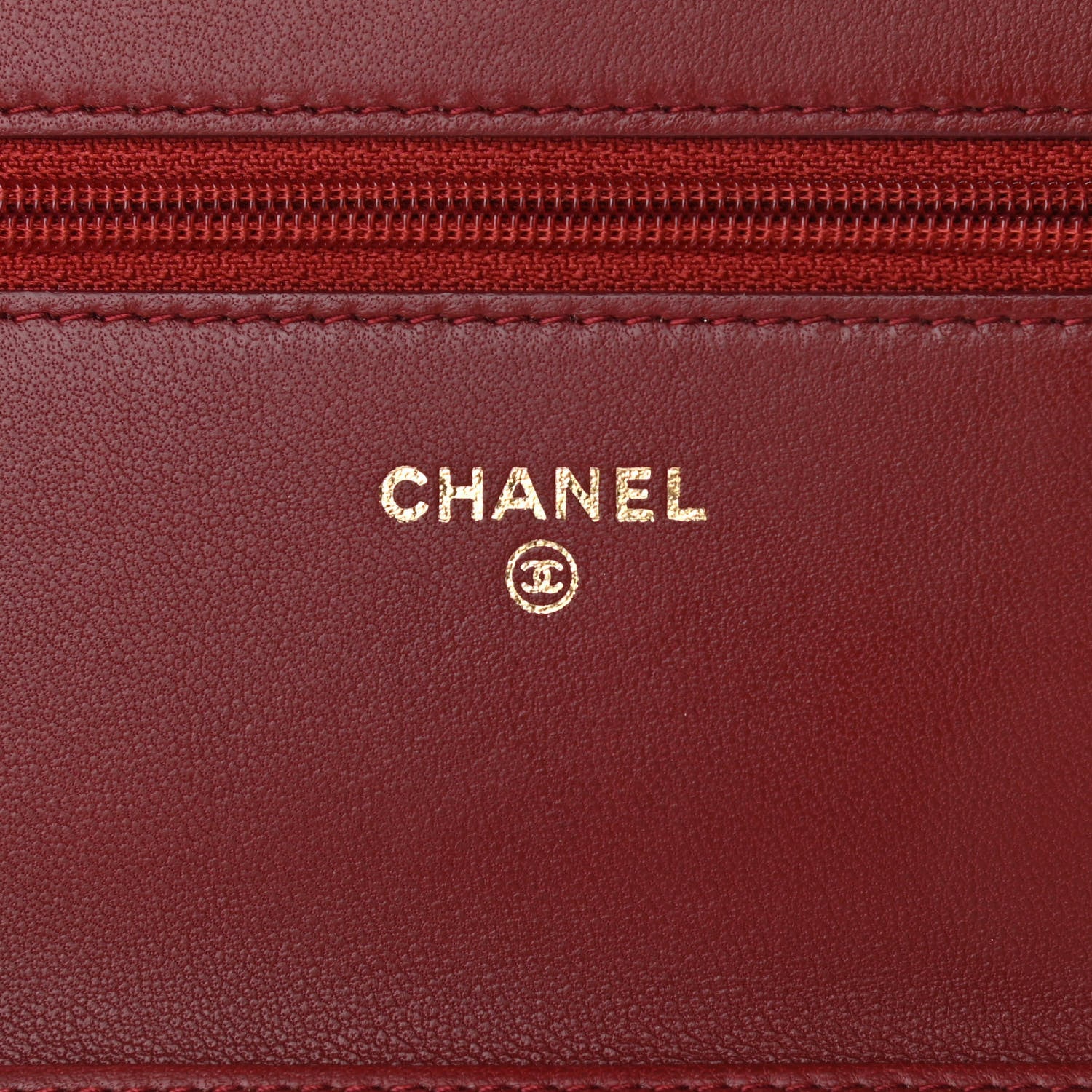 Chanel Lambskin Quilted Boy Wallet On Chain WOC Dark Red 5 of 10