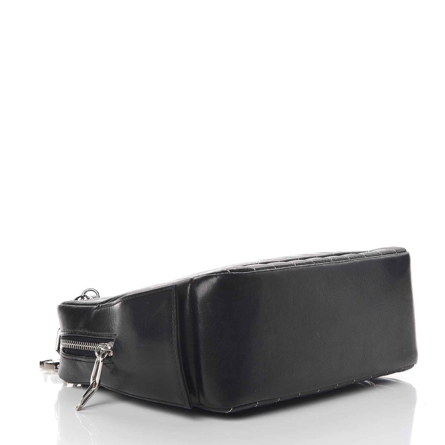 Chanel Lambskin Vertical Quilted Mademoiselle Small Camera Case Black 5 of 11