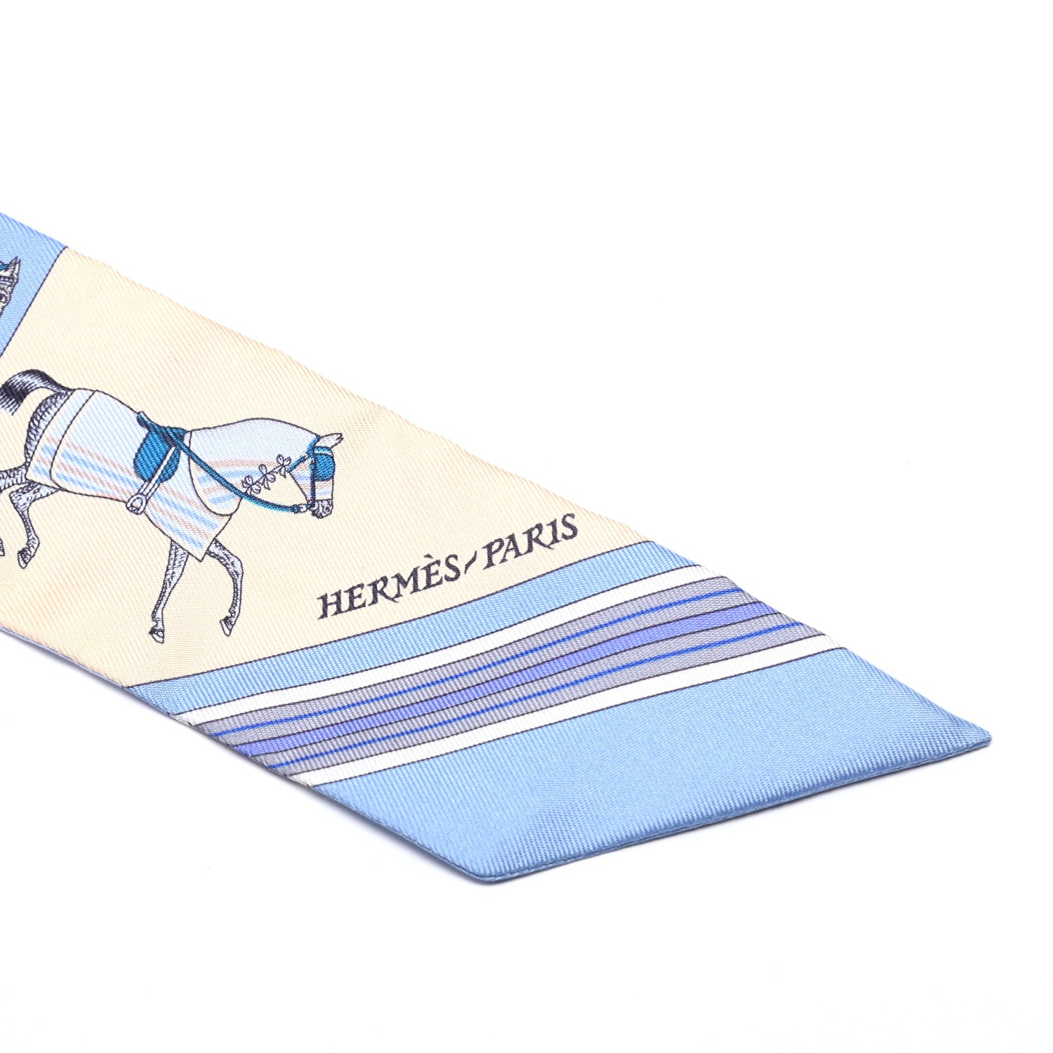 Hermes Silk Couvertures Nouvelles Twilly Menthe Ciel Marine Sable 4 of 4