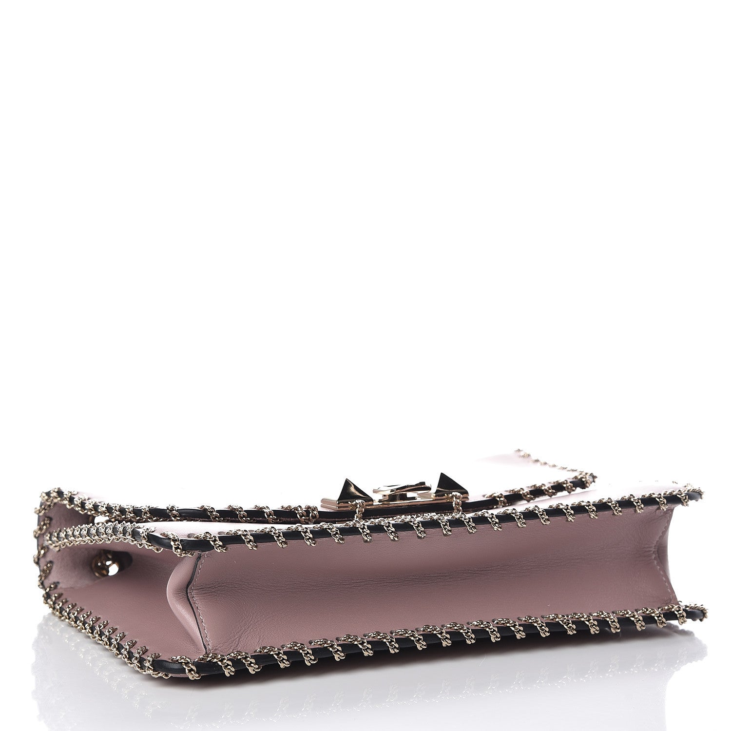 Valentino Garavani Vitello Groumette Small Rockstud Demilune Shoulder Bag Lipstick 4 of 13