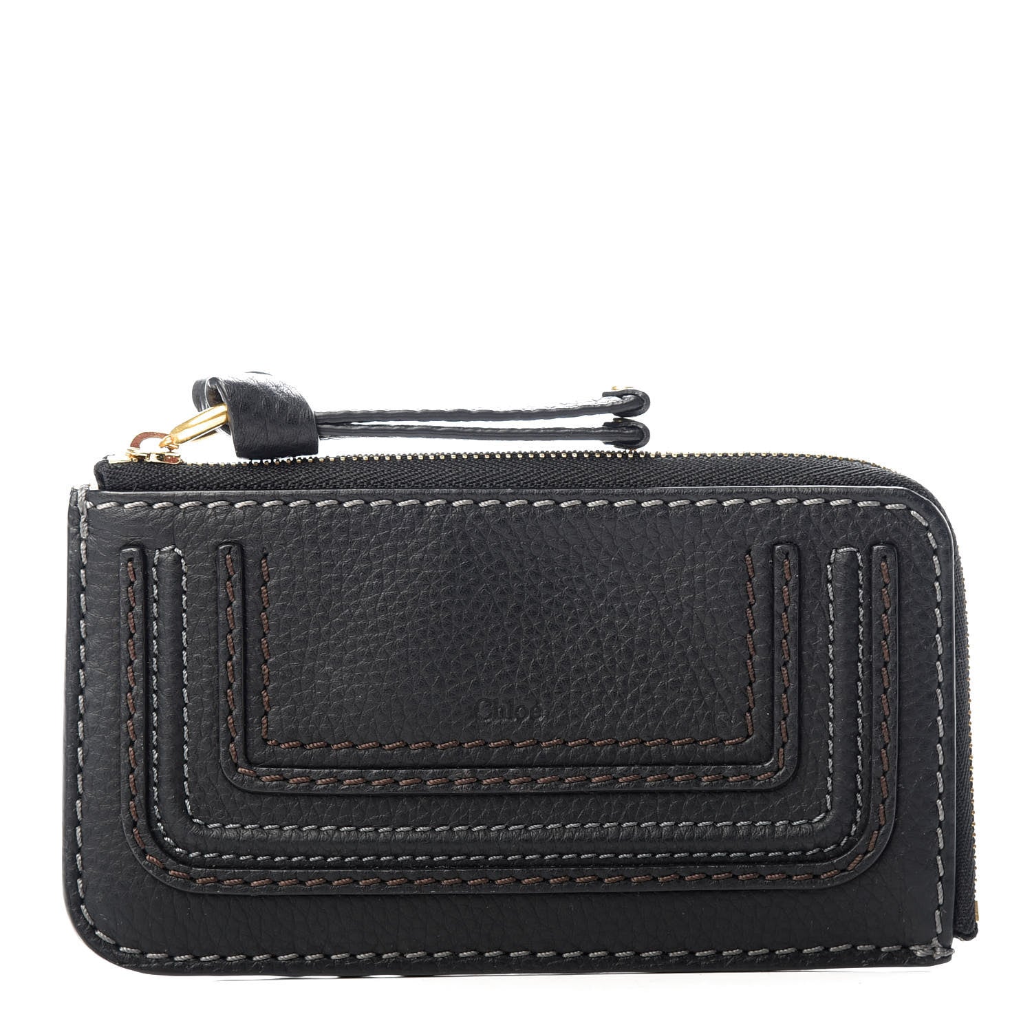 Chloe Grained Calfskin Medium Marcie Zip Card Holder Black 1 of 8