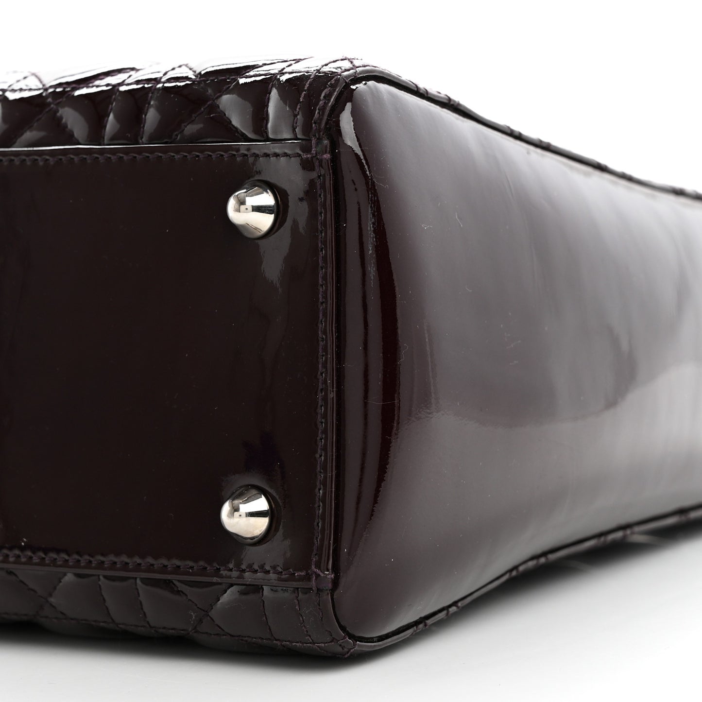 Patent Cannage Large Lady Dior Burgundy