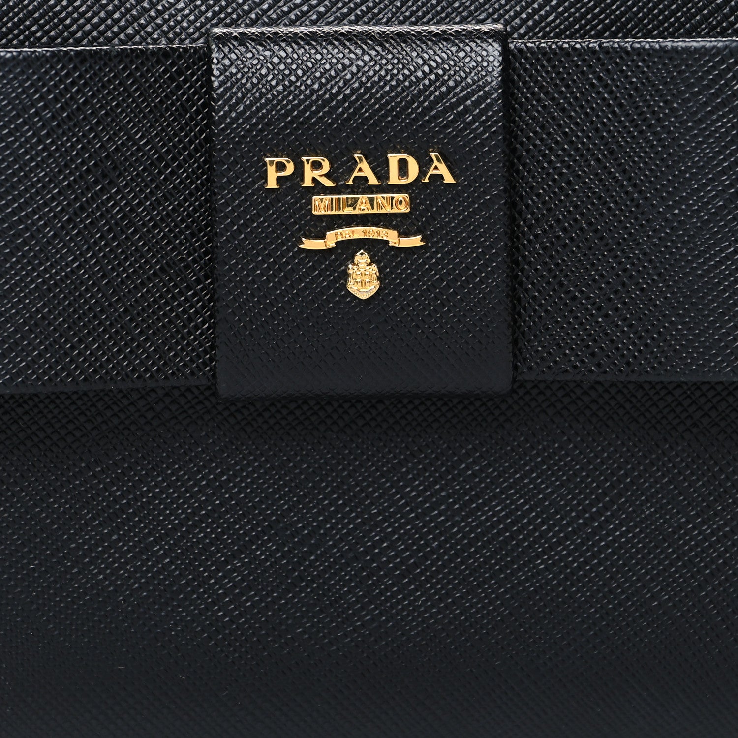 Prada Saffiano Fiocco Bow Zip Around Wallet Black 7 of 10
