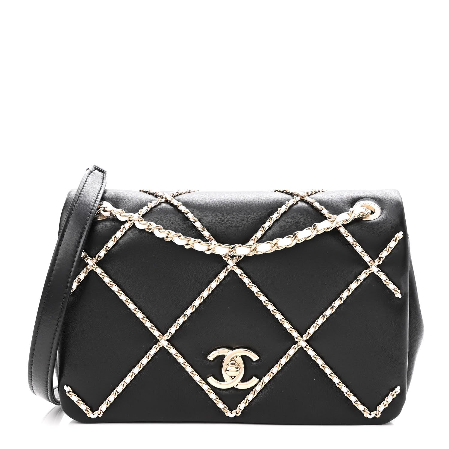 Chanel Lambskin Small Entwined Chain Flap Black 1 of 11