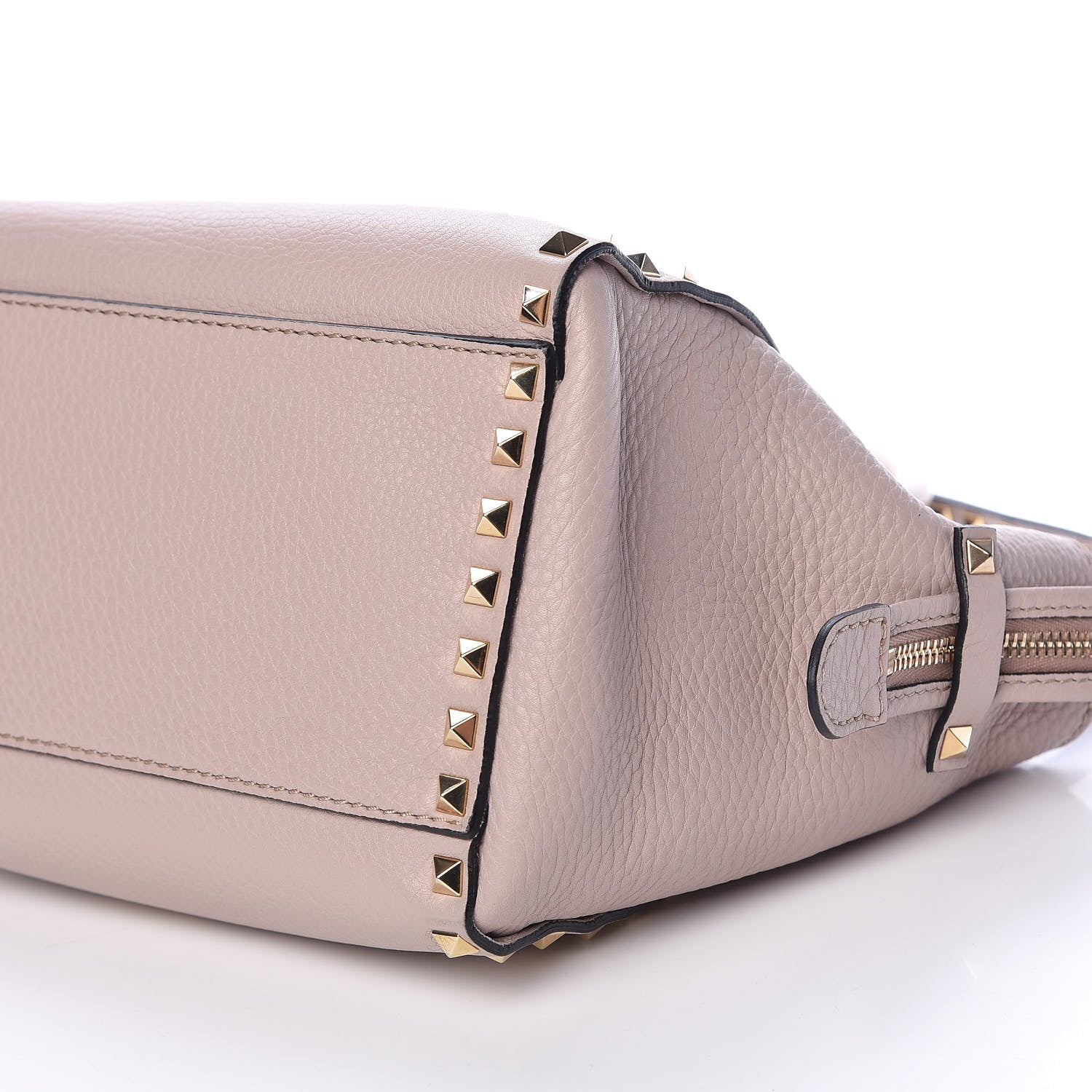 Valentino Garavani Pebbled Calfskin Small Rockstud Double Handle Tote Poudre 8 of 9
