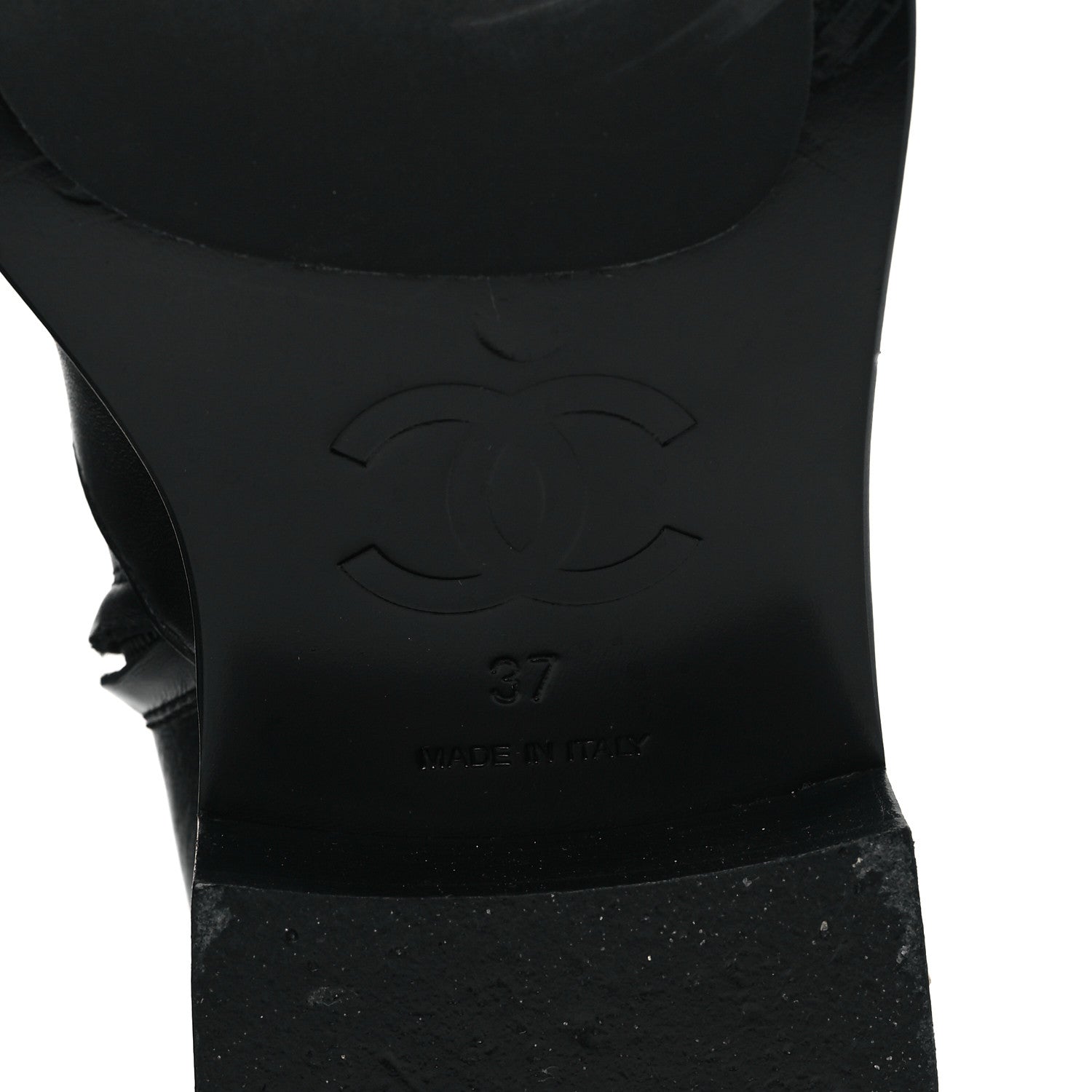 Chanel Calfskin Chain Short Boots 37 Black 7 of 10