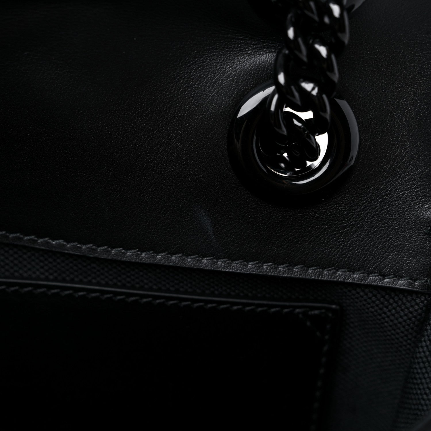 Gucci Calfskin Matelasse Monochrome Mini GG Marmont Shoulder Bag Black 8 of 9