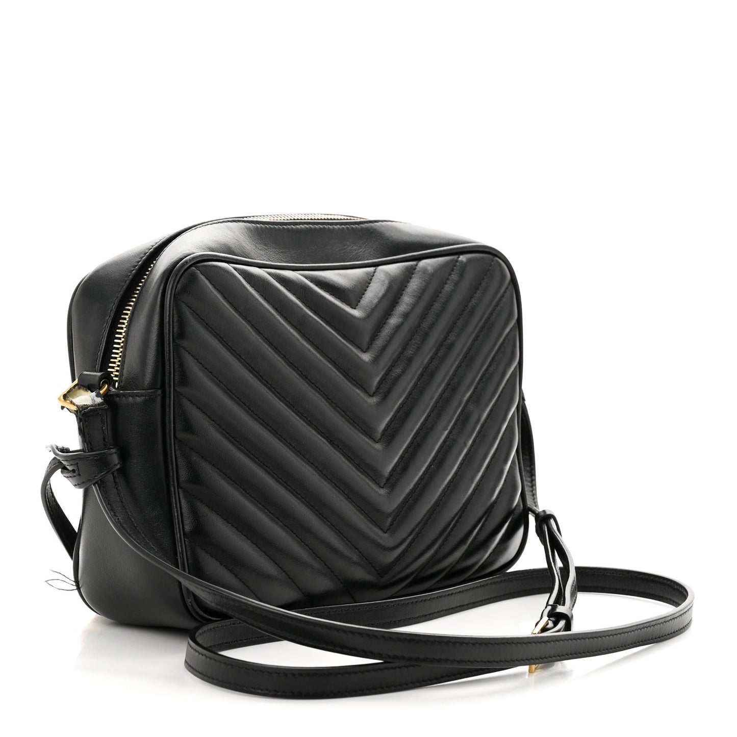 Calfskin Matelasse Monogram Lou Camera Bag Black