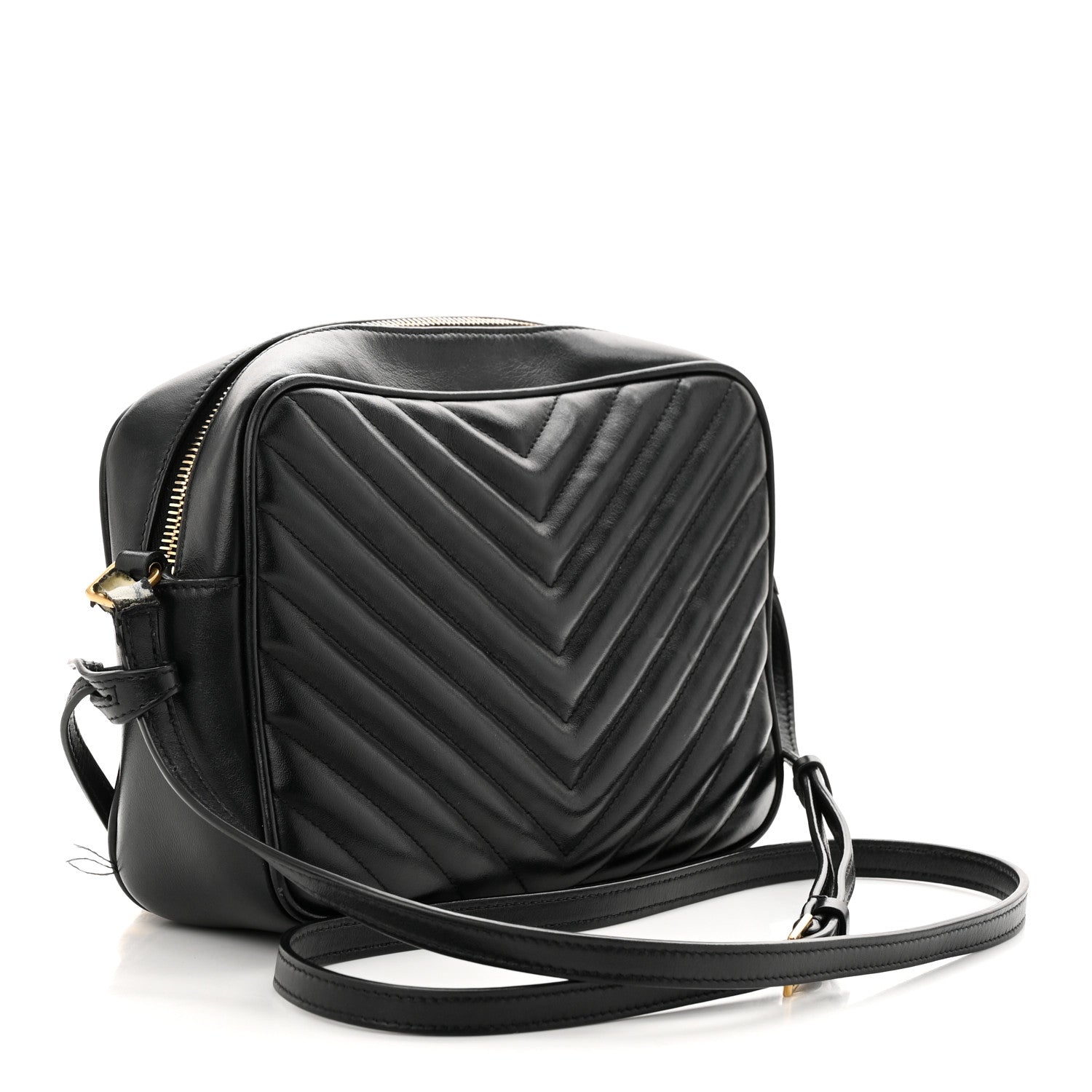 Saint Laurent Calfskin Matelasse Monogram Lou Camera Bag Black 3 of 16