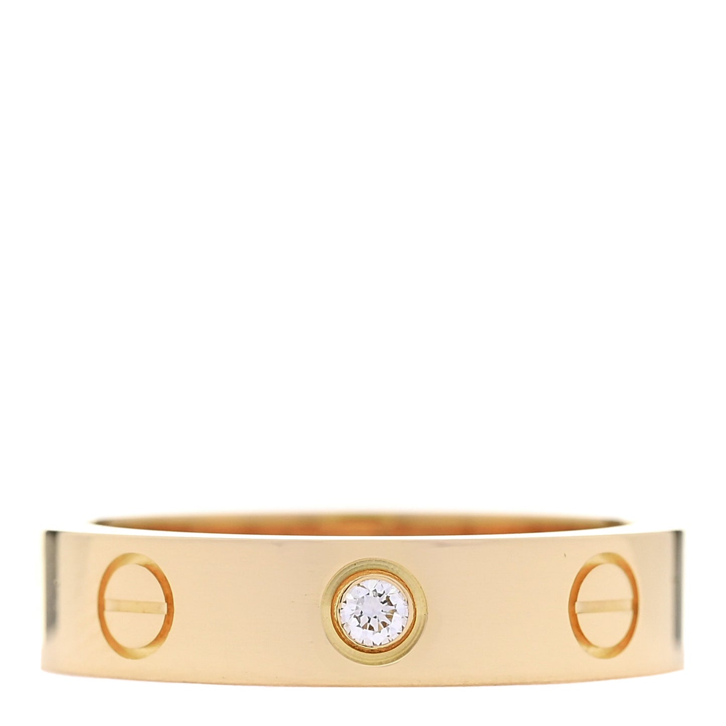 18K Yellow Gold Diamond 4mm LOVE Wedding Band Ring 48 4.5