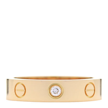 Cartier 18K Yellow Gold Diamond 4mm LOVE Wedding Band Ring 48 4.5 1 of 4