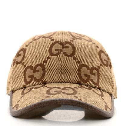 Gucci Monogram Jumbo GG Baseball Hat L 58 Camel Ebony 3 of 14