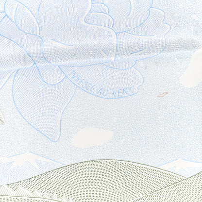 Hermes Silk Ivresse Au Vent Scarf 70 Bleu Pale Vert Amande 5 of 5