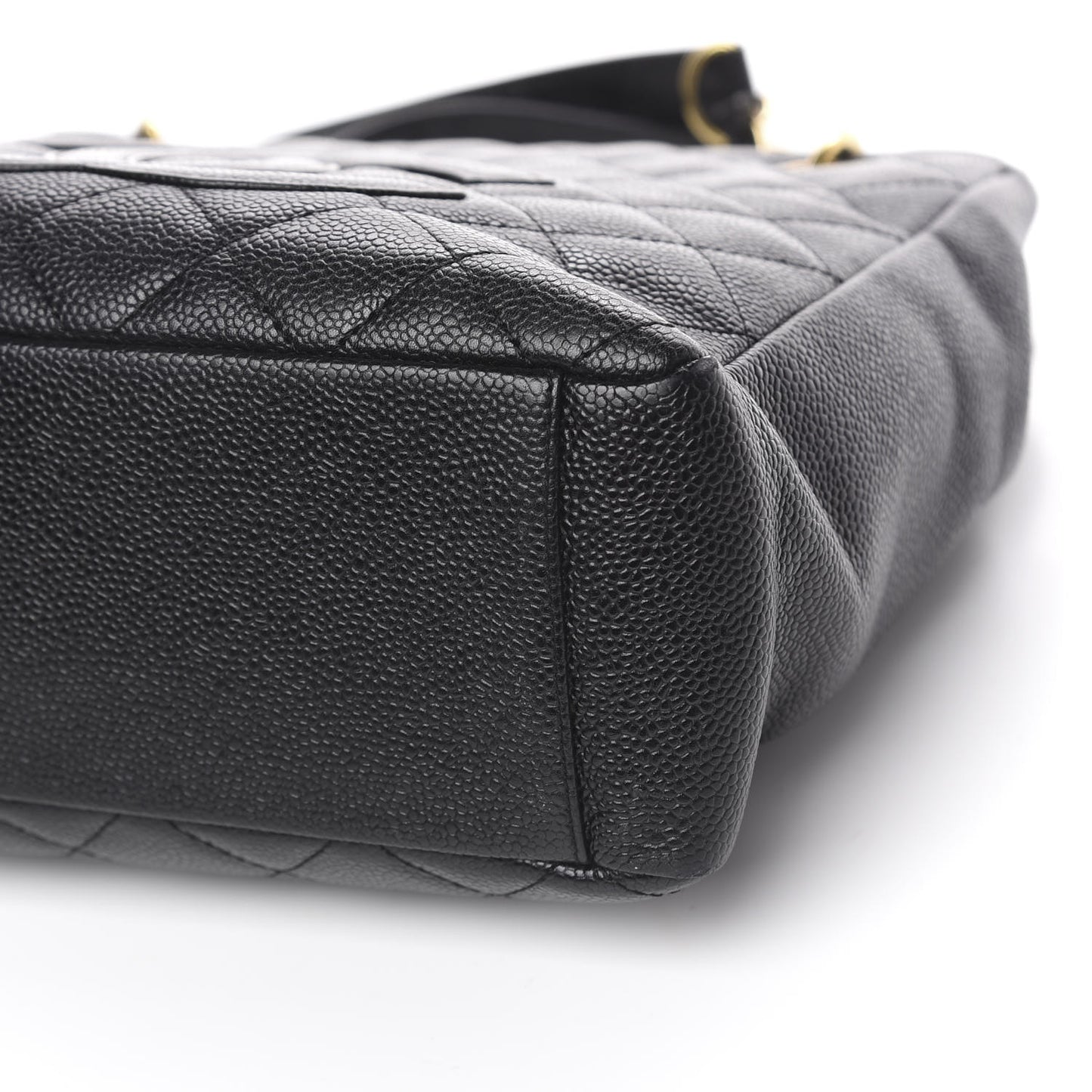 Caviar Quilted Petit Shopping Tote PST Black