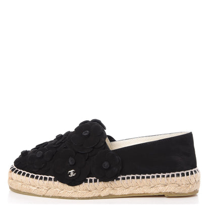 Chanel Lambskin Camellia CC Espadrilles 36 Black 1 of 8