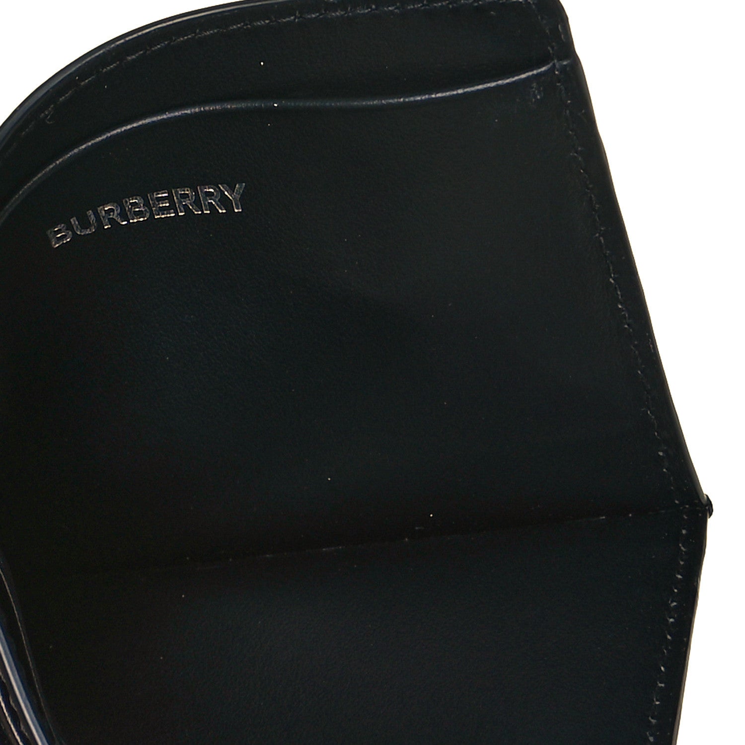Burberry Calfskin Embossed Monogram Card Case Black White 6 of 7
