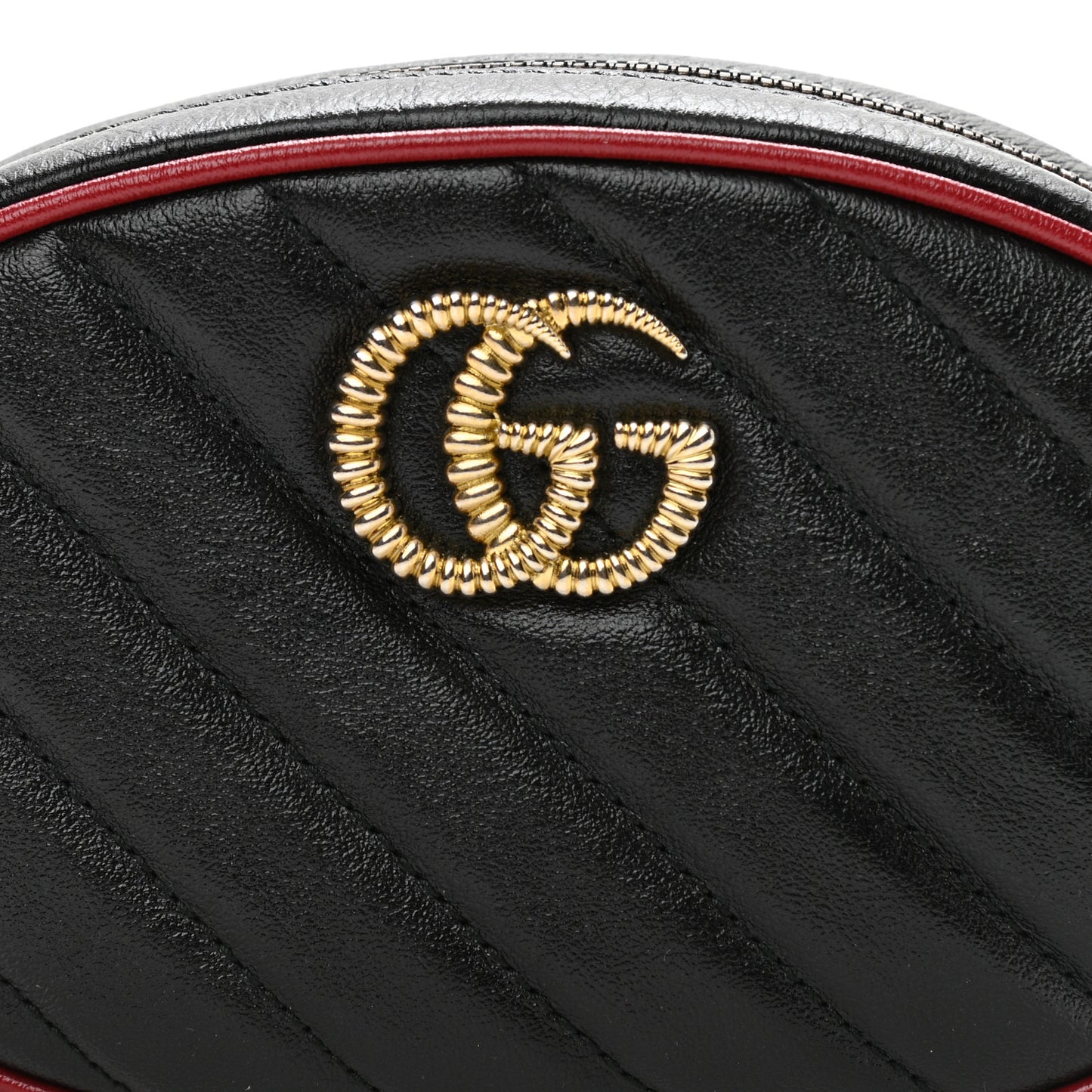 Azalea Calfskin Matelasse Diagonal Torchon GG Marmont Belt Bag 75 30 Black Romantic Cerise