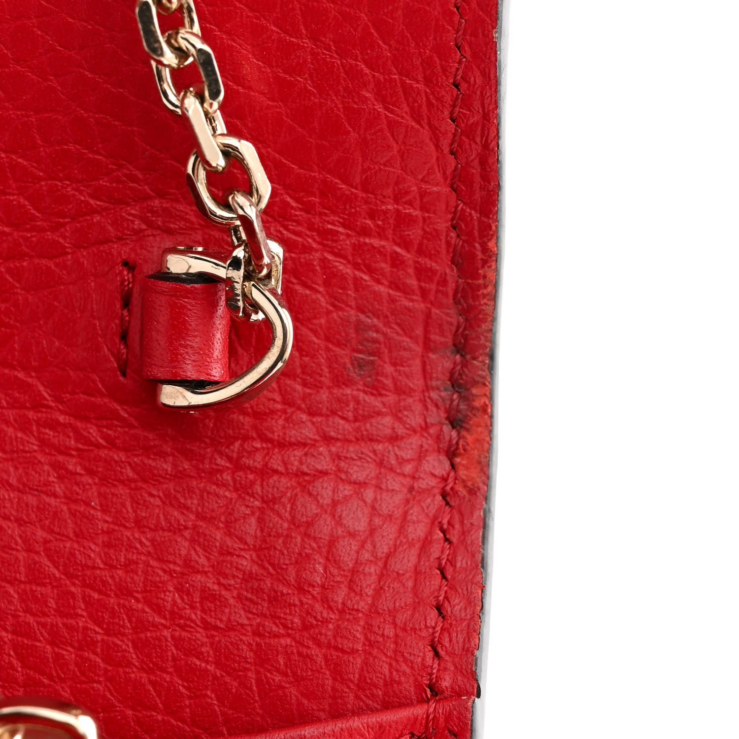 Valentino Garavani Pebbled Calfskin Rockstud Envelope Wallet on Chain Rosso Valentino 10 of 11