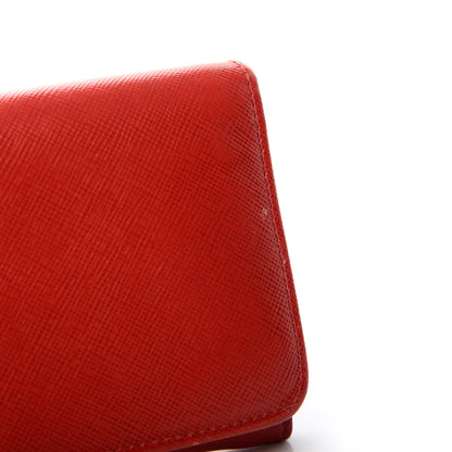 Prada Saffiano Metal Continental Flap Wallet Rosso 9 of 10