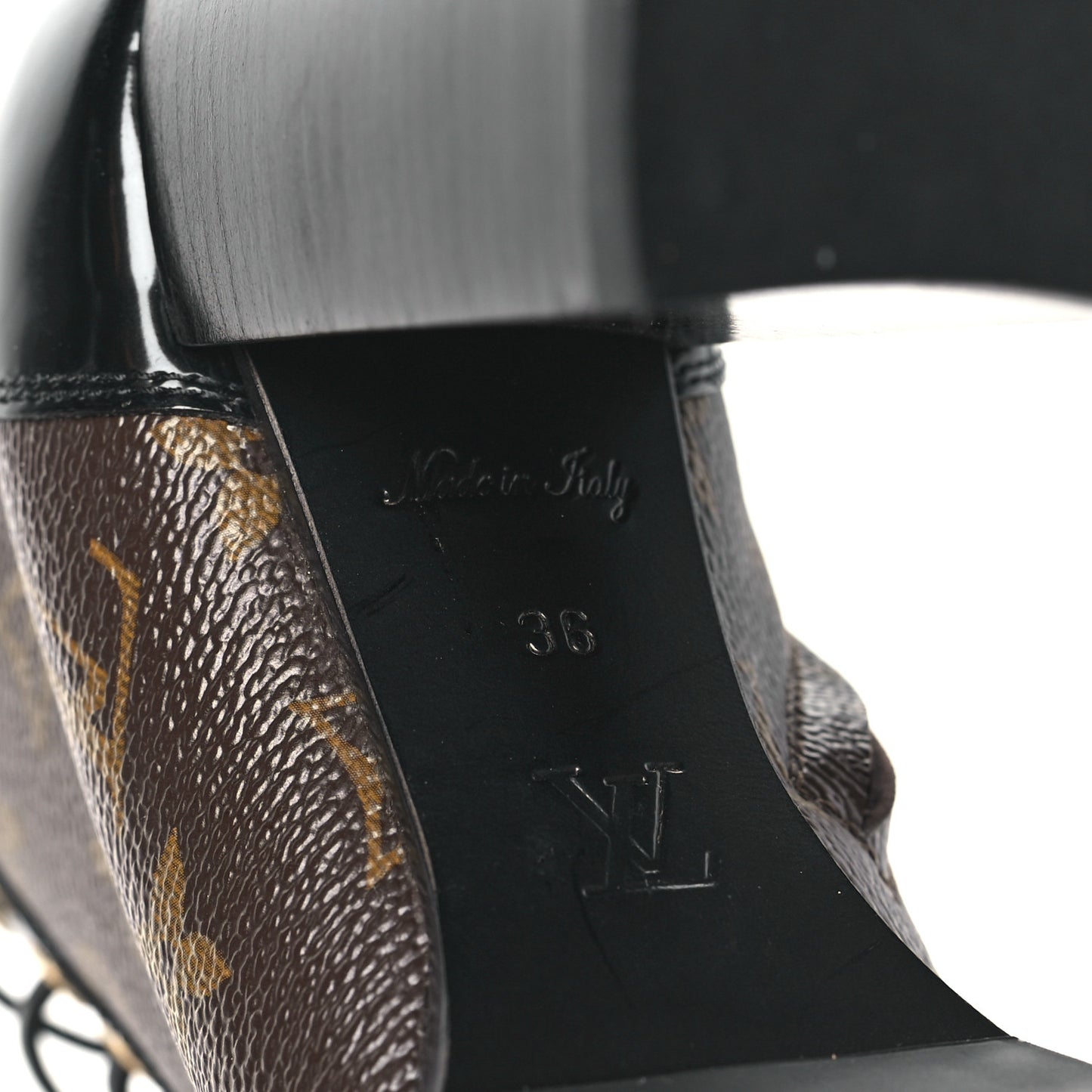 Patent Calfskin Monogram Star Trail Ankle Boots 36 Black