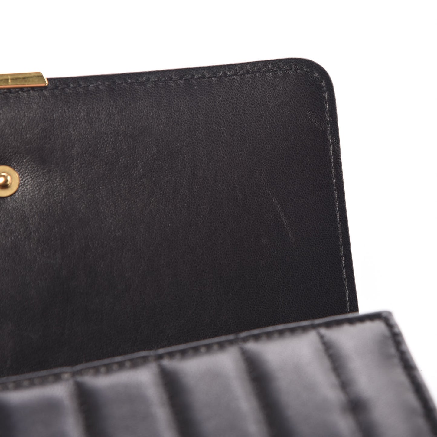 Lambskin Matelasse Monogram Large Vicky Continental Wallet Black