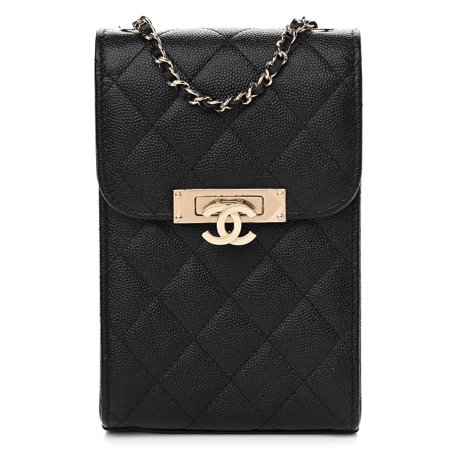Chanel Caviar Quilted Golden Class Phone Holder Black 1 of 12