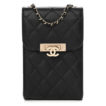 Chanel Caviar Quilted Golden Class Phone Holder Black 1 of 12