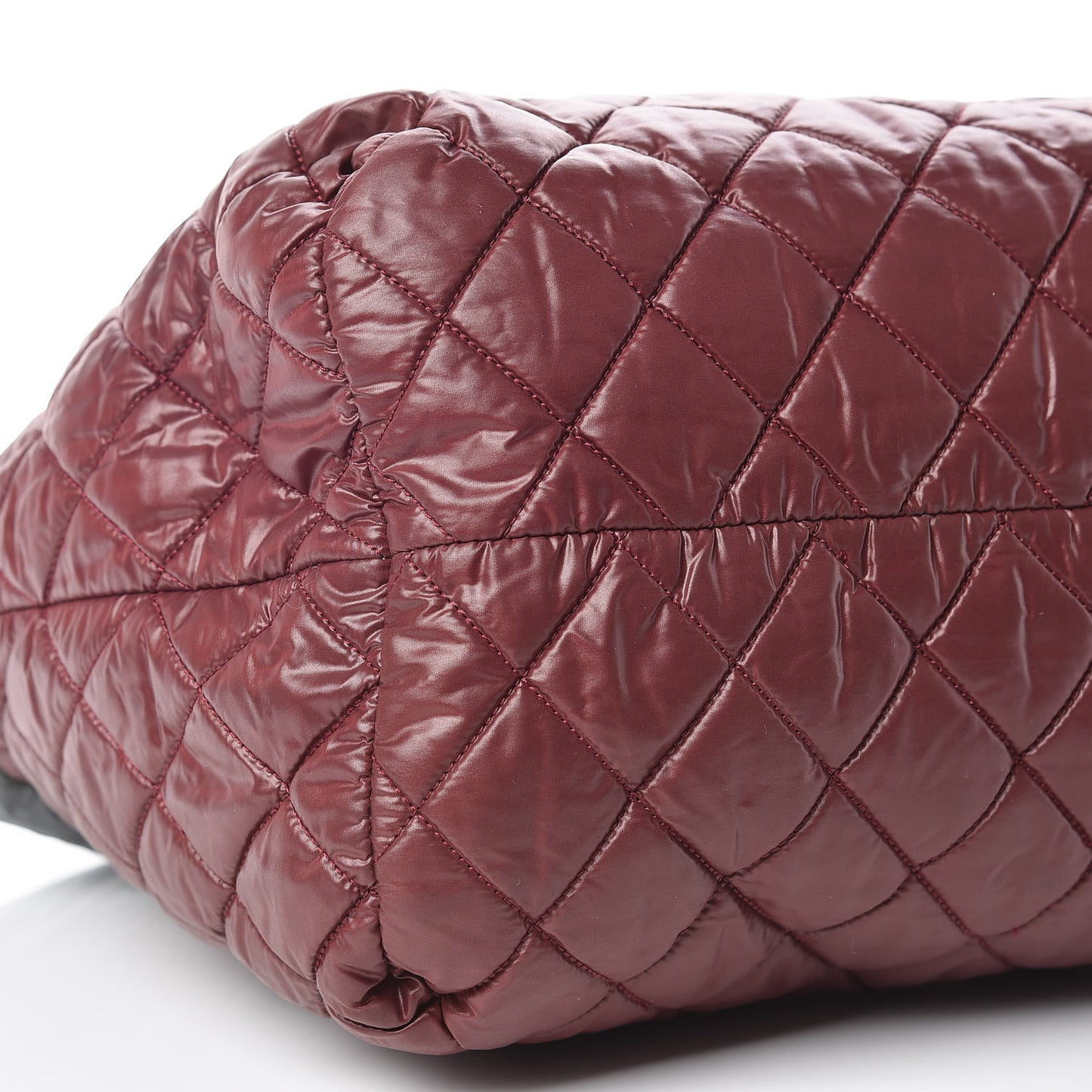 Nylon Quilted Medium Coco Cocoon Reversible Tote Grey