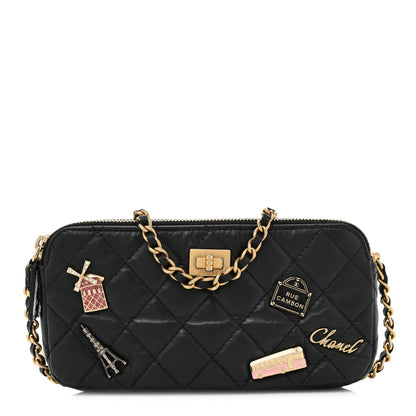Chanel Aged Calfskin Lucky Charms 2.55 Reissue Small Clutch With Chain Black 1 of 12