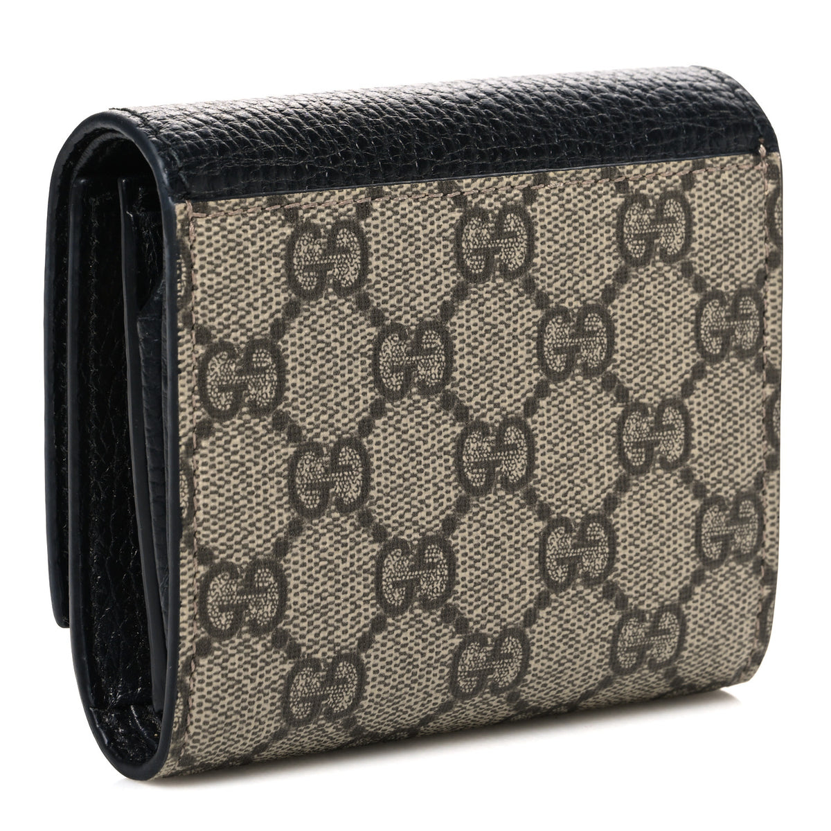 Dollar Calfskin GG Supreme Monogram Medium GG Marmont Wallet Black Beige Ebony