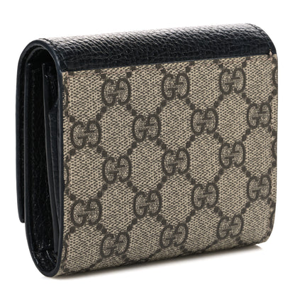 Gucci Dollar Calfskin GG Supreme Monogram Medium GG Marmont Wallet Black Beige Ebony 3 of 8