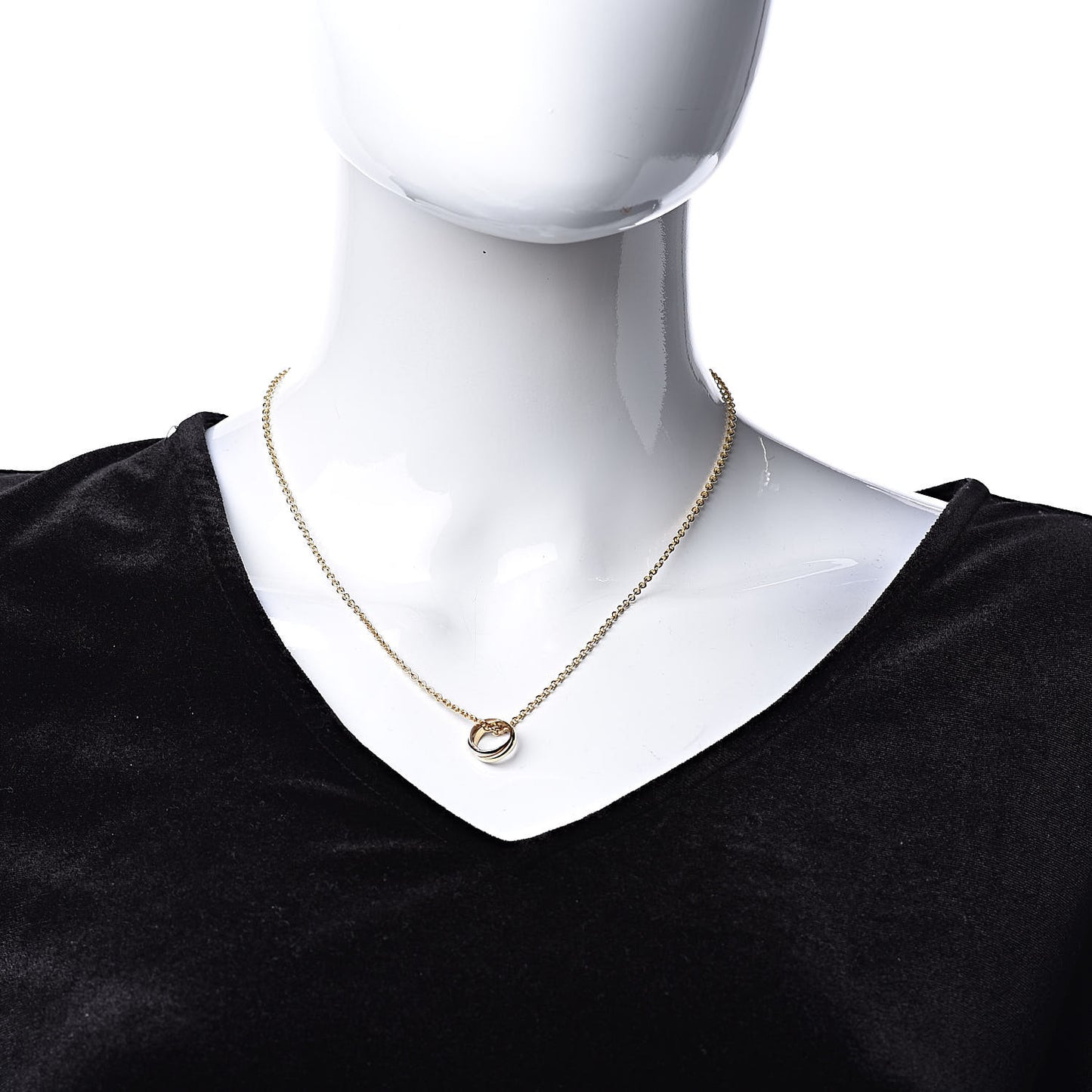 18K Pink Yellow White Gold Baby Trinity Pendant Necklace