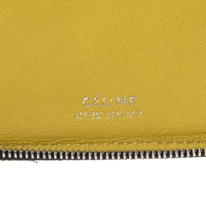 Celine Drummed Calfskin Zip Around Organizer Wallet Black Citron 6 of 15