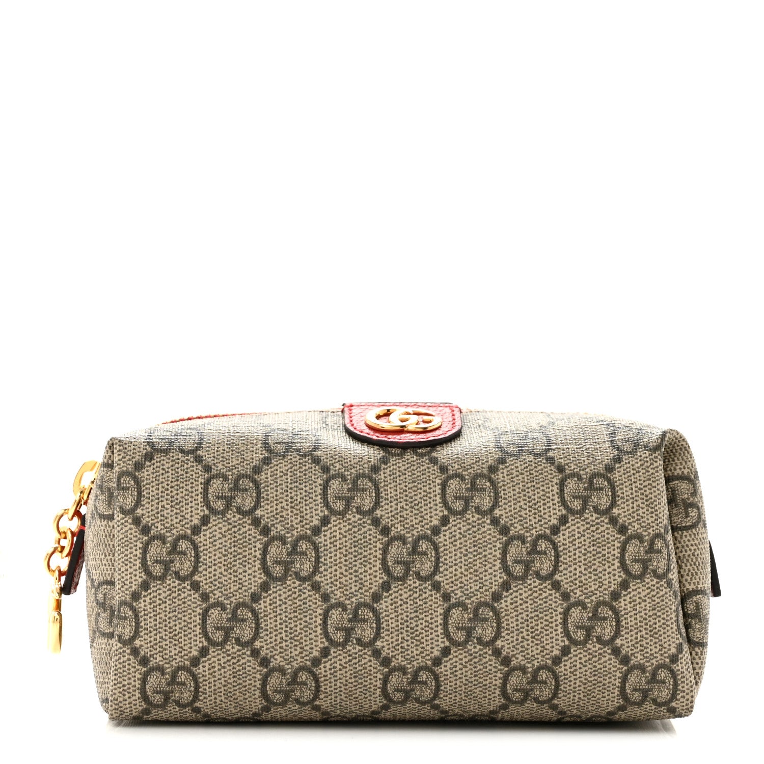 Gucci Soft GG Supreme Monogram Calfskin Small Ophidia Cosmetic Case Beige Ebony Hibiscus Red 1 of 8