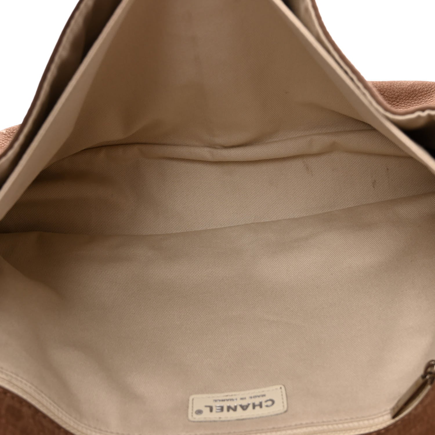 Chanel Ultra Soft Suede Calfskin Large Natural Beauty Flap Brown 5 of 11
