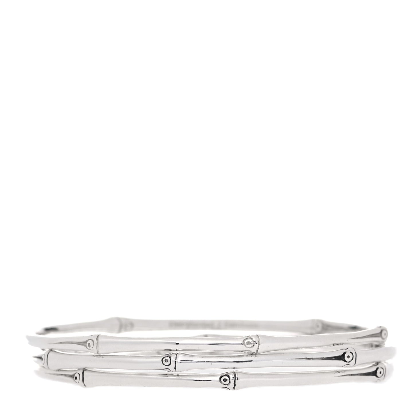 Sterling Silver Bamboo Bangle Bracelet Set of 3