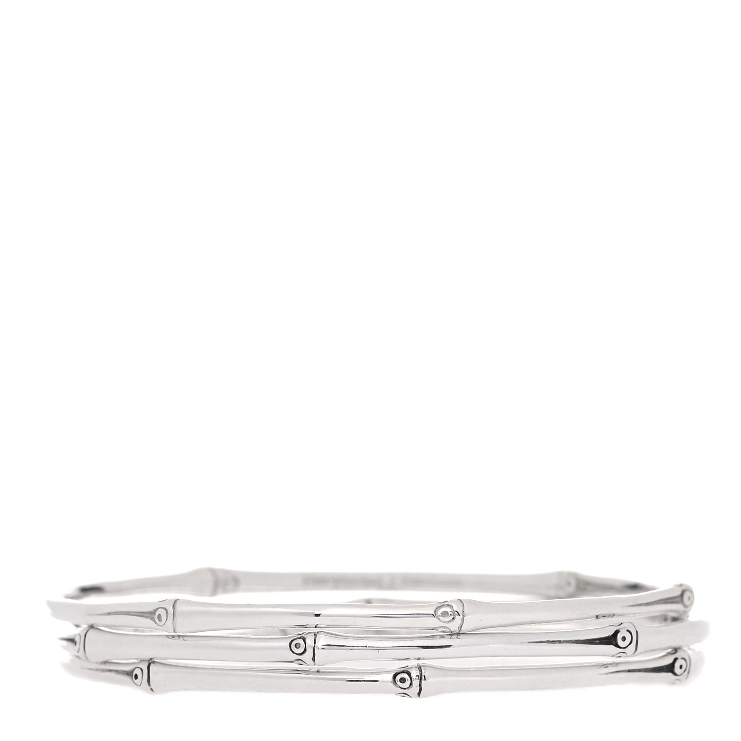 John Hardy Sterling Silver Bamboo Bangle Bracelet Set of 3 3 of 7