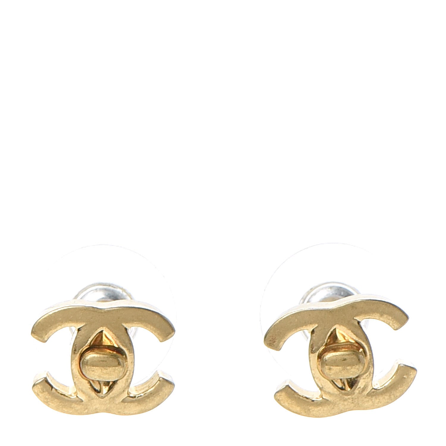 Chanel Metal CC Turnlock Earrings Gold 1 of 5