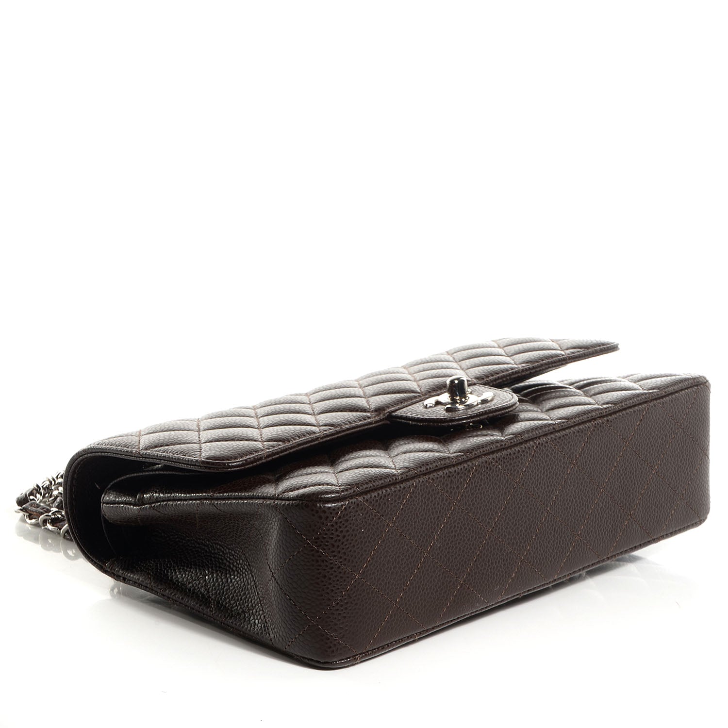 Chanel Caviar Quilted Medium Double Flap Brown 5 of 9